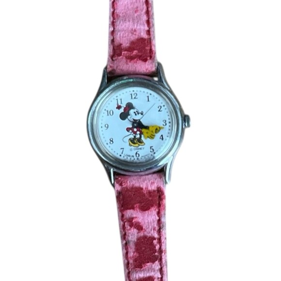 Vintage Minnie Mouse Lorus Disney Silver Watch V515-6138 Analog New Battery - Picture 1 of 6